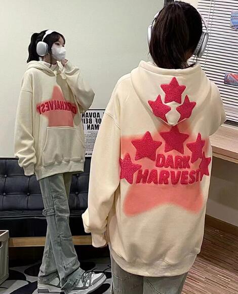 楽天市場】星柄 バックプリント パーカー トップス トレーナー