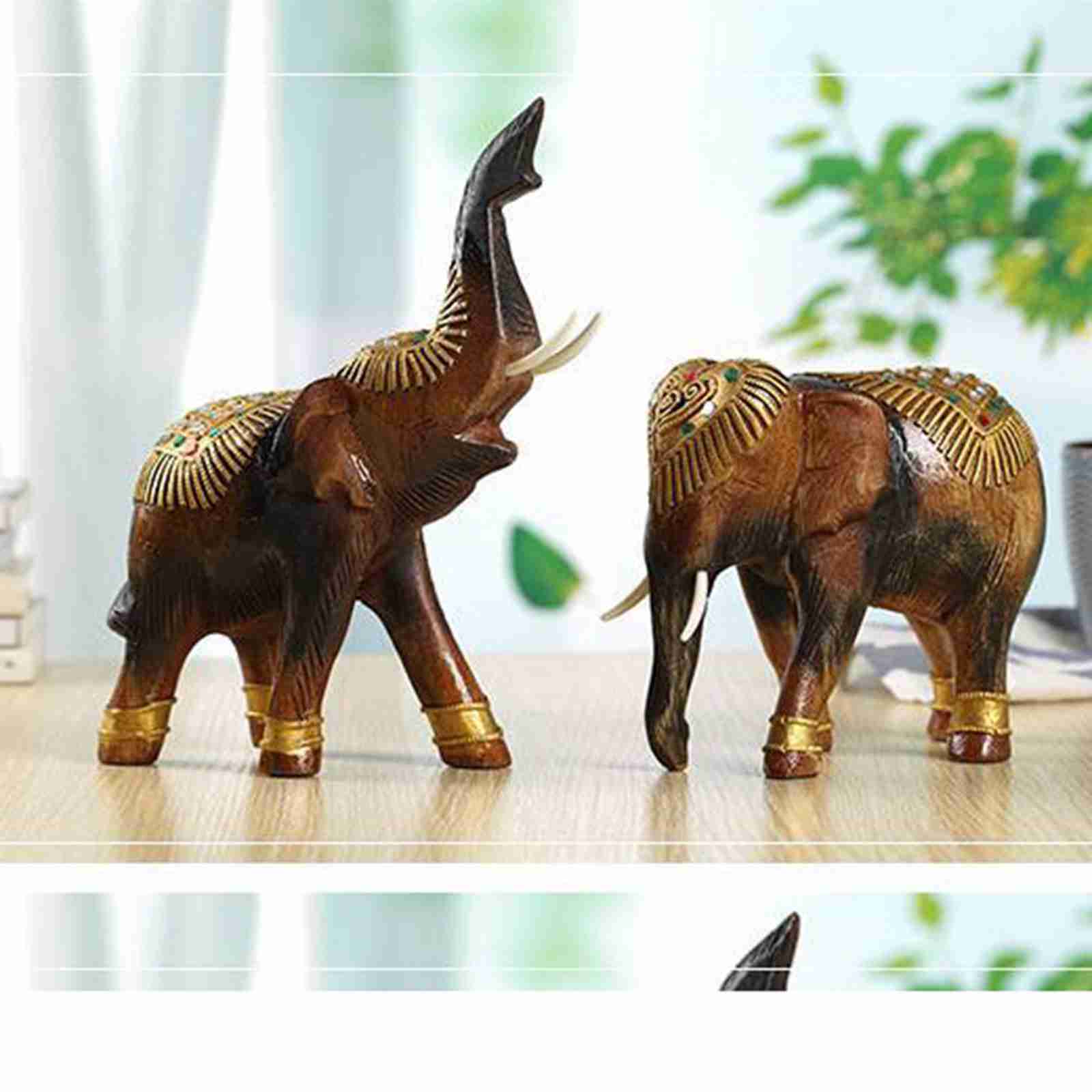 楽天市場】木彫り ゾウの置物 置き物 象の置物 風水象の像 クラフト