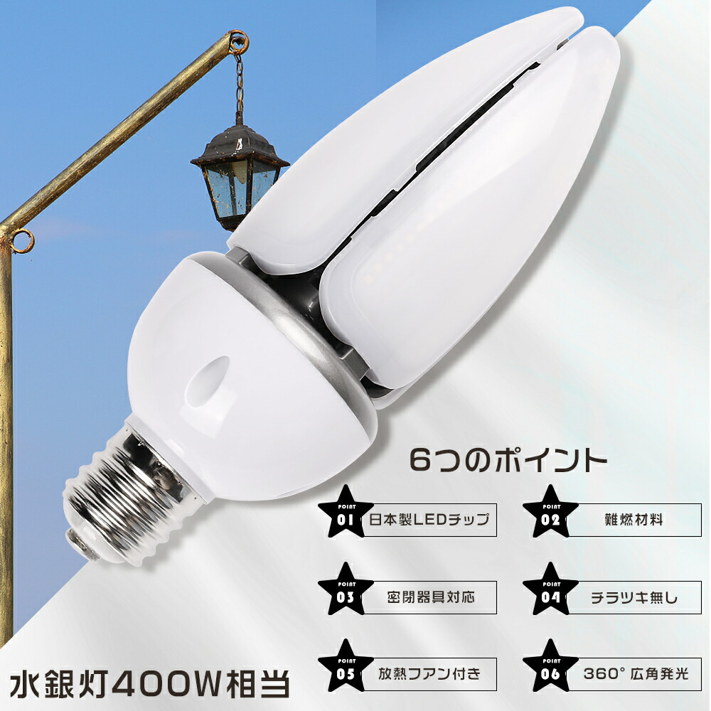 楽天市場】LED水銀灯 昼光色6000K LEDコーンライト 60W コーン型水銀灯