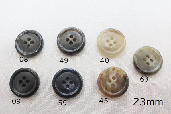 楽天市場】ボタン4つ穴 カラー7色 定番釦 23mm 6サイズ 1090【釦