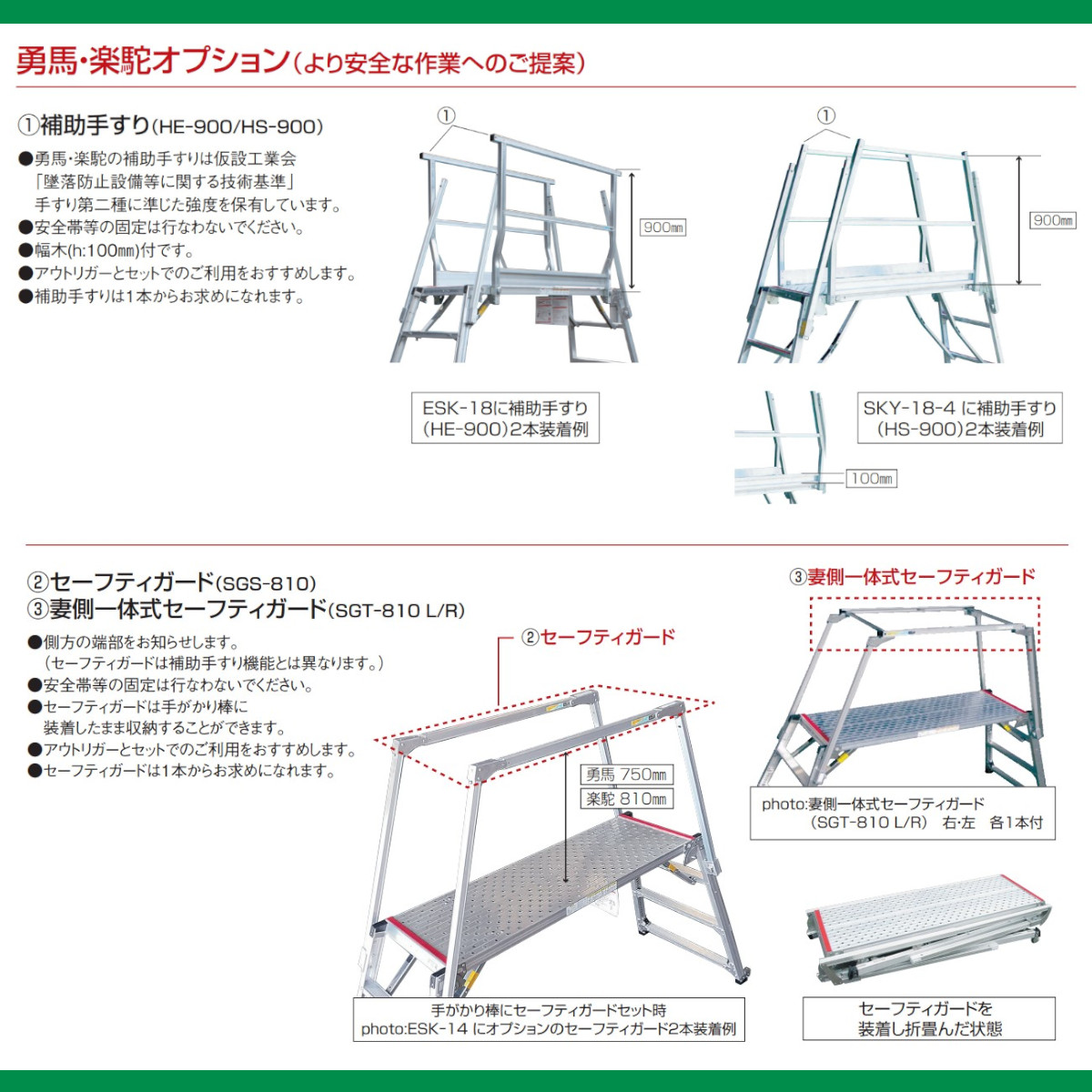 楽天市場】ナカオ 脚立 足場台 ESK-20 勇馬 妻側一体式 セーフティ