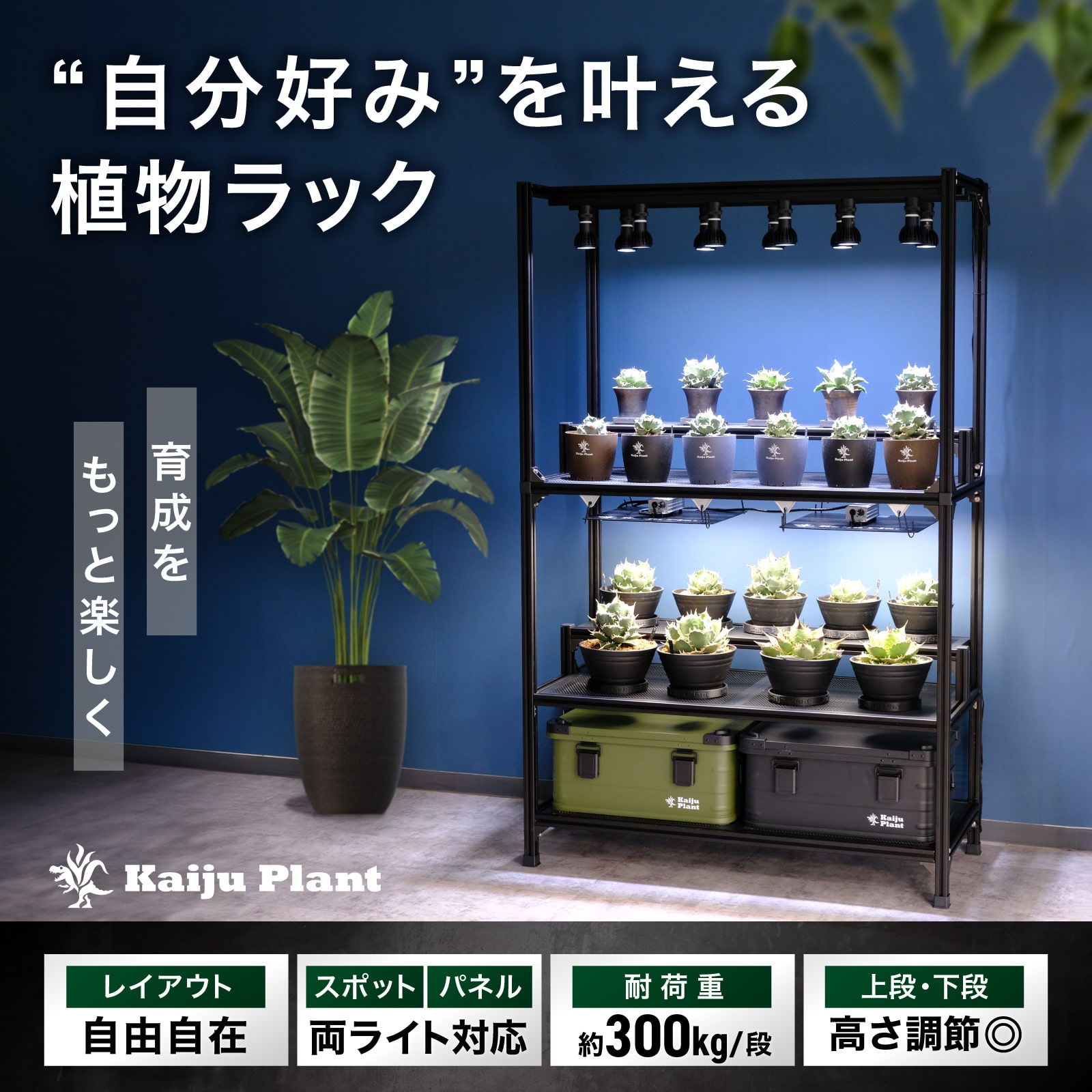 楽天市場】怪獣ラック 組立式 高さ調整可能 植物棚 幅110 奥行50 高さ