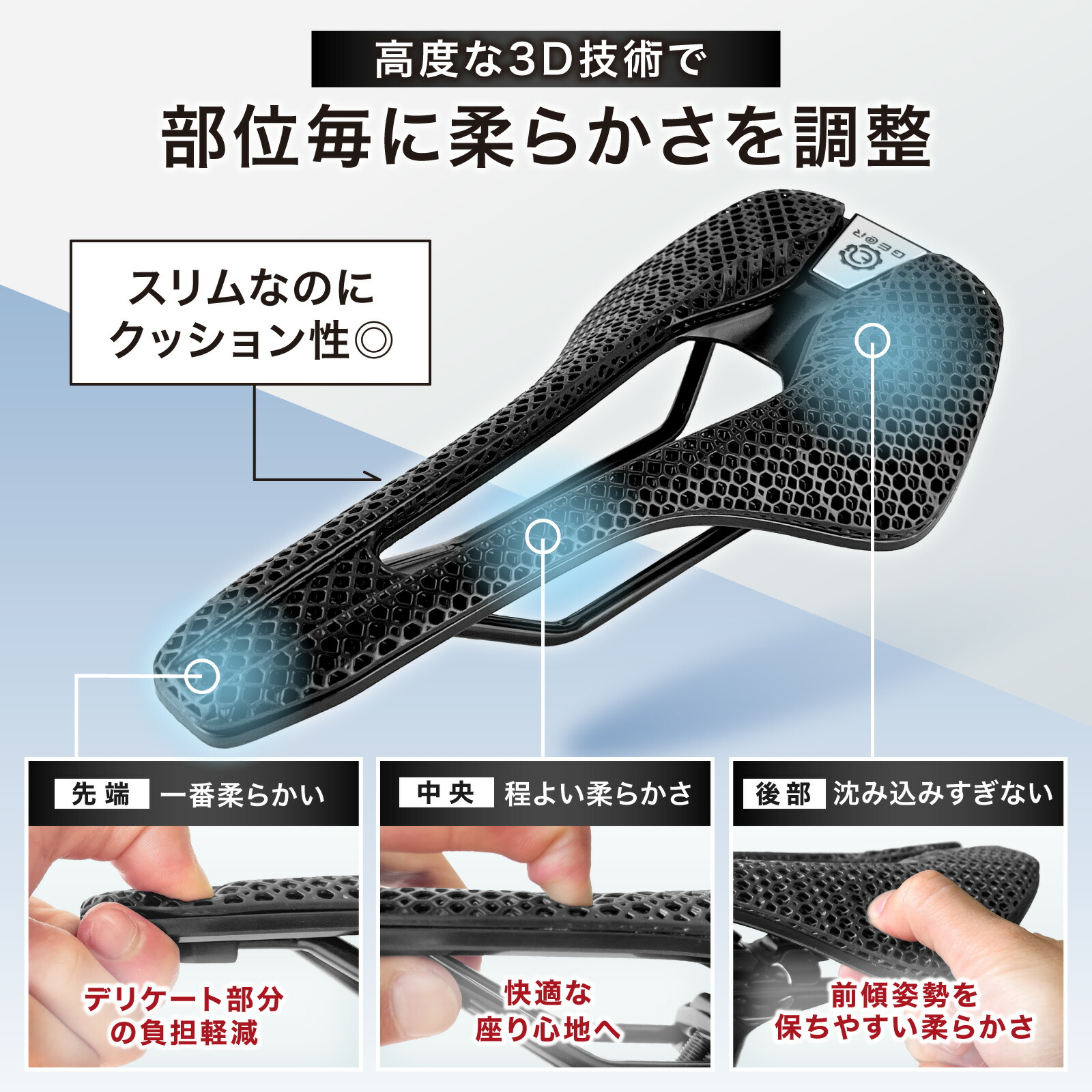 楽天市場】ギアトル 自転車サドル コンフォルト 快適性 3Dプリント