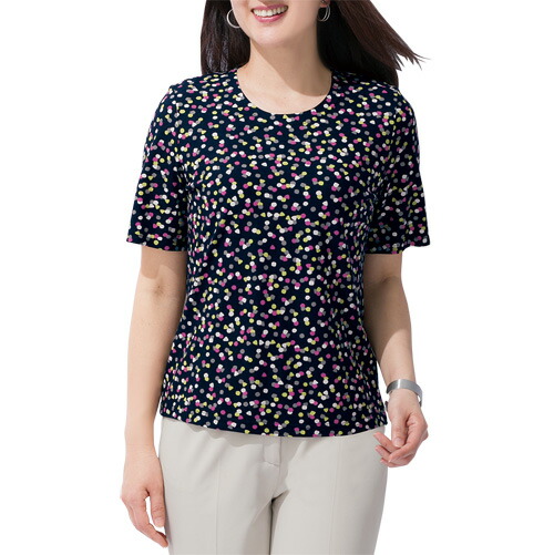 楽天市場】Tシャツ ドット柄 水玉模様 レディース シニア 春夏 日本製