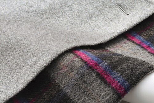 楽天市場】ウール混チェック使いスタンド衿コート 全2色 スタンド