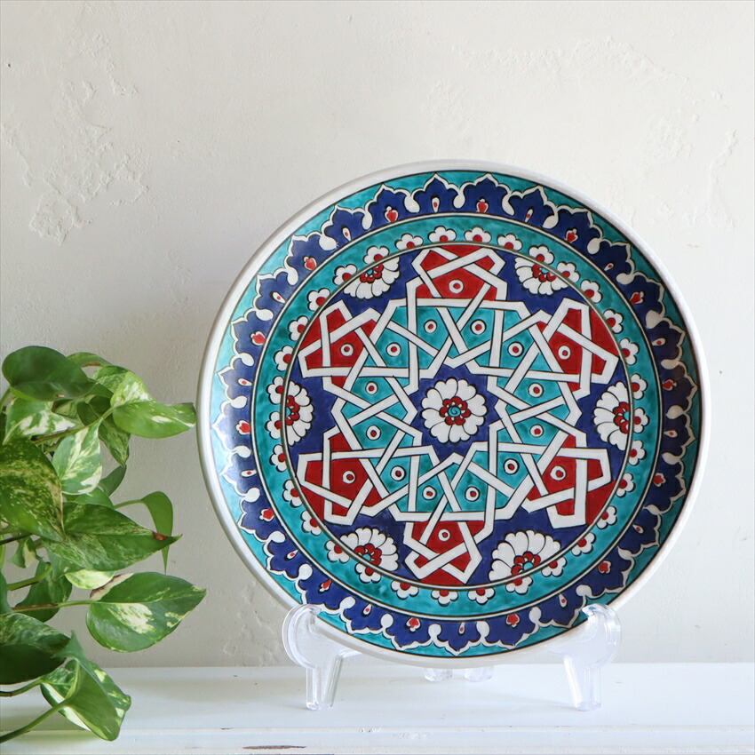 楽天市場】【15%OFFクーポン対象】プレート30cm 手書き絵皿 トルコ