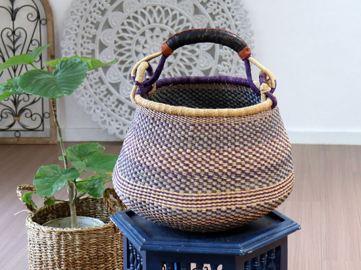 楽天市場】アフリカン バスケット ブルキナバスケット 直径42cm 【1点