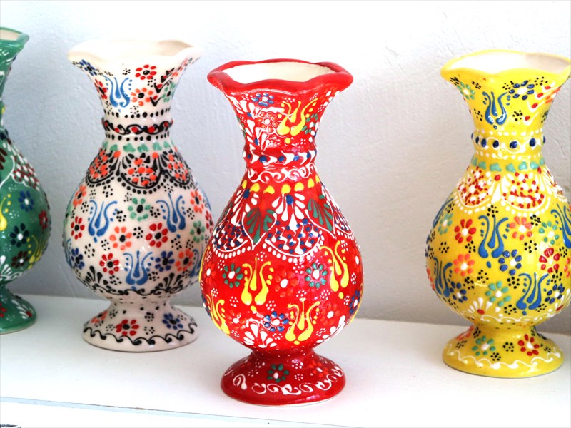 楽天市場】トルコ陶器 花瓶 チューリップ型 Sサイズ 高さ15×直径7.5cm