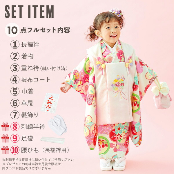楽天市場】七五三 着物 3歳 女の子 ブランド被布セット Shikibu Roman