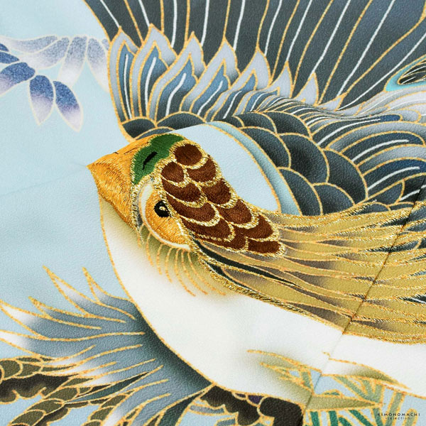 楽天市場】七五三 着物 男の子 5歳 羽織袴セット「水色 鷹に波、笹