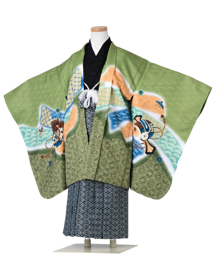 楽天市場】七五三 着物 男の子 五歳 13点フルセット 長門 鷹 鼓 緑