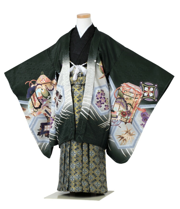 楽天市場】七五三 着物 男の子 五歳 13点フルセット 光 鷹 熨斗 緑