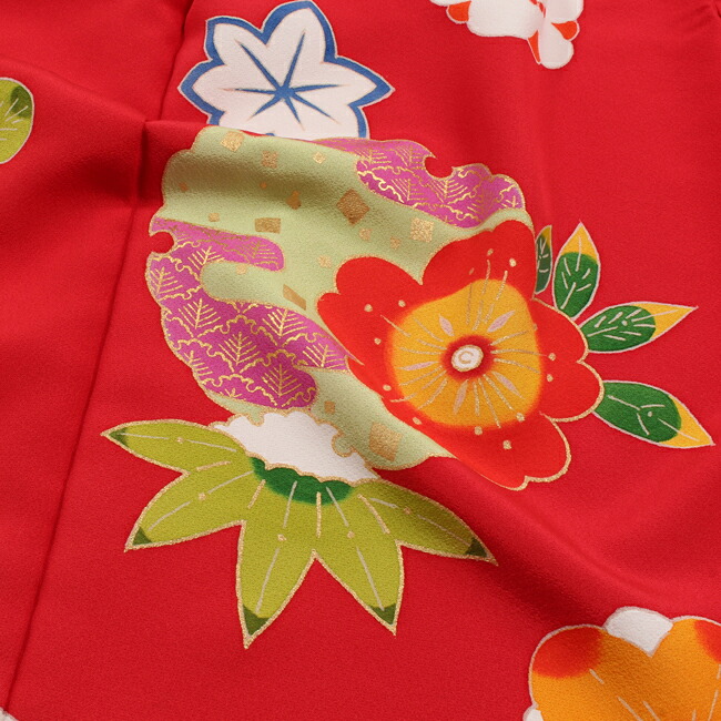 みのみのです。5歳から7歳向け・正絹・ちりめん地のお着物セット