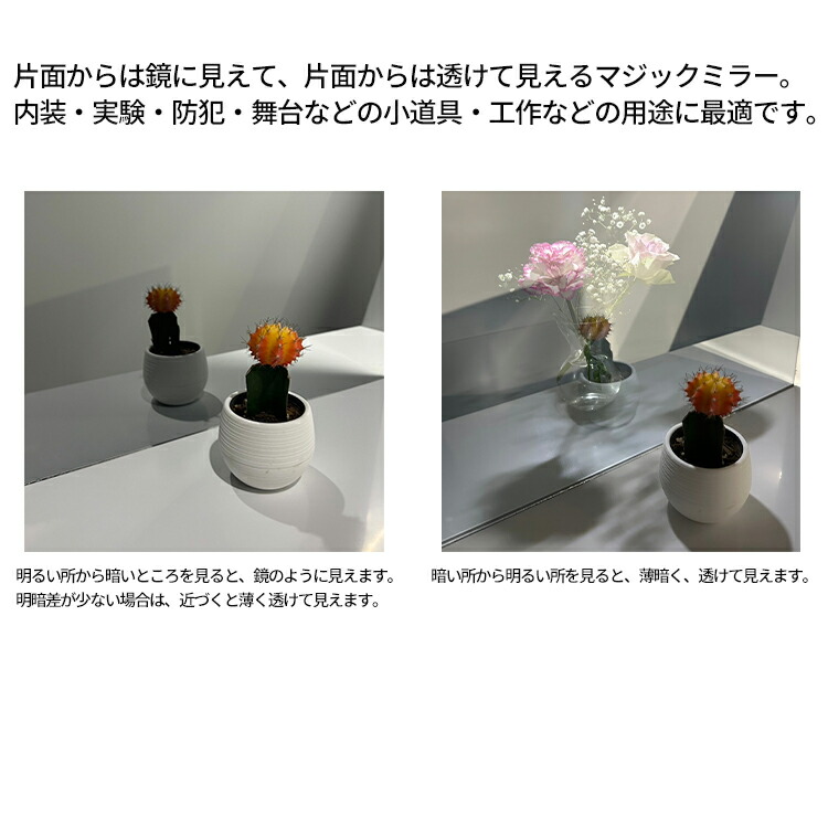 楽天市場】マジックミラー【200mm-250mm×551mm-600mm】サイズオーダー