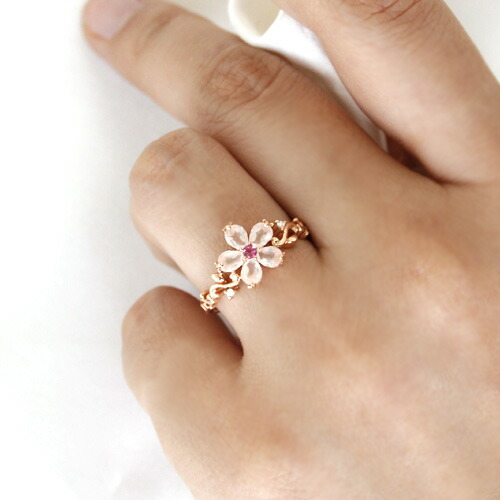 楽天市場】桜モチーフ ローズクォーツ ダイヤモンド ピンクトルマリン