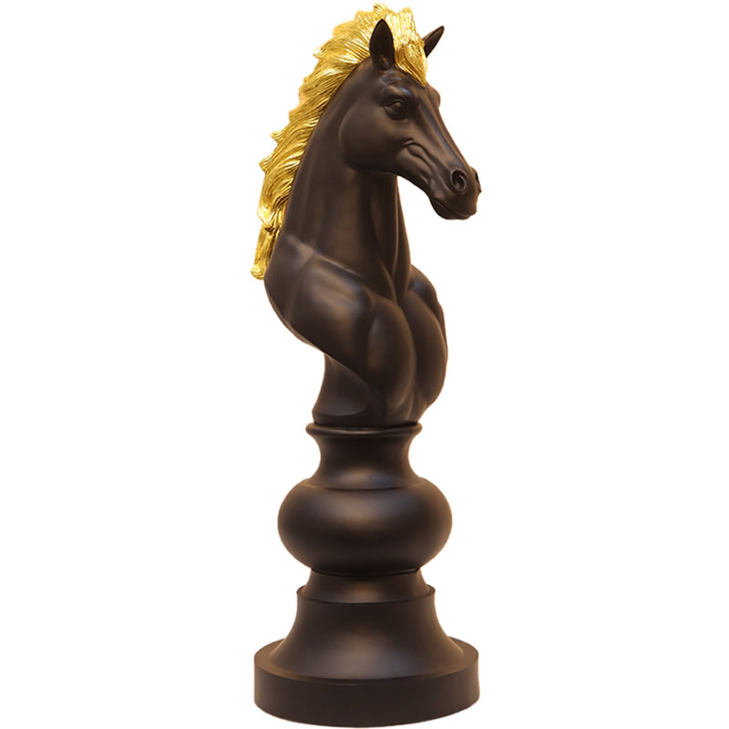 楽天市場】オブジェ 等身大のチェス駒 ナイト ブラック インテリア