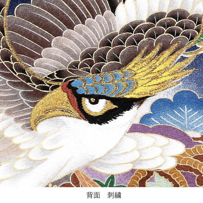 楽天市場】お宮参り 着物 男の子 絹100% 正絹初着 掛け着 産着 紺 鷹に