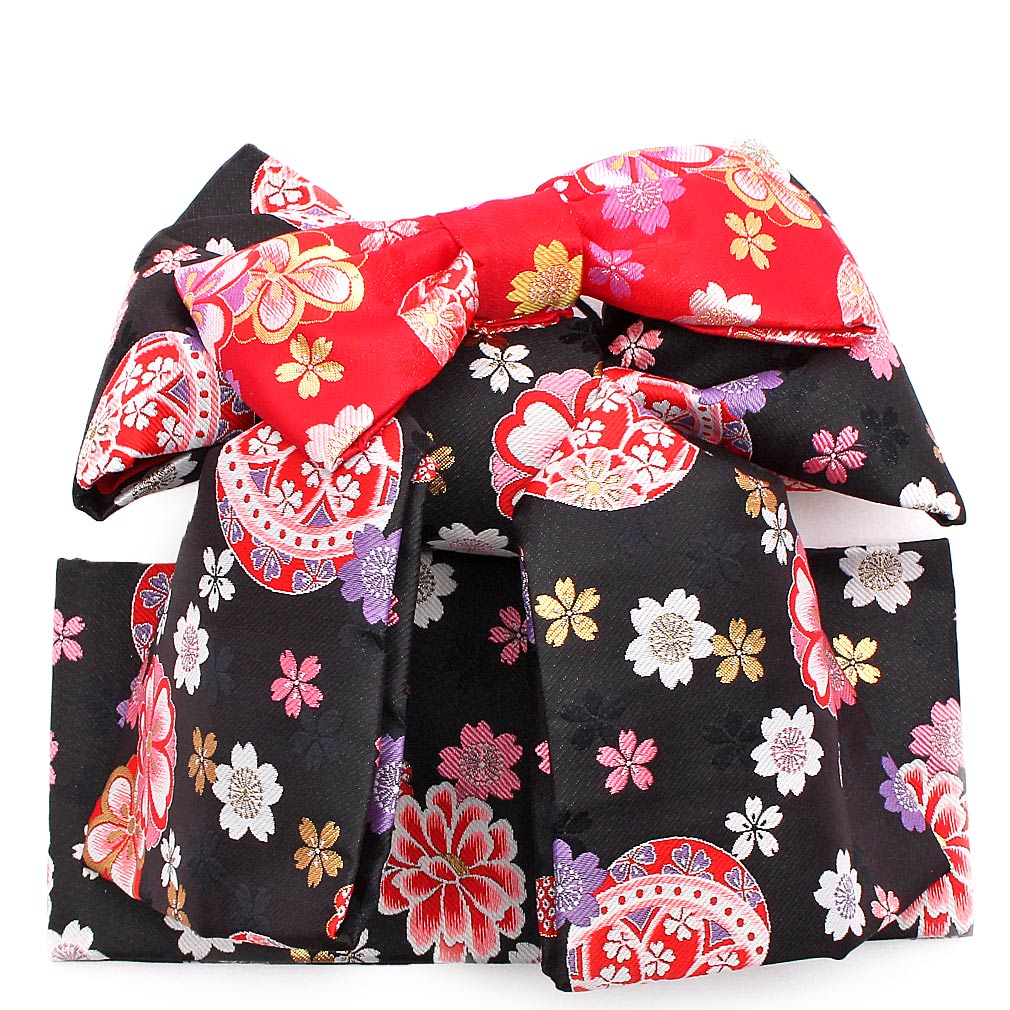 楽天市場】七五三 作り帯 帯 7歳 七歳 女の子 赤 白 黒 毬 小桜