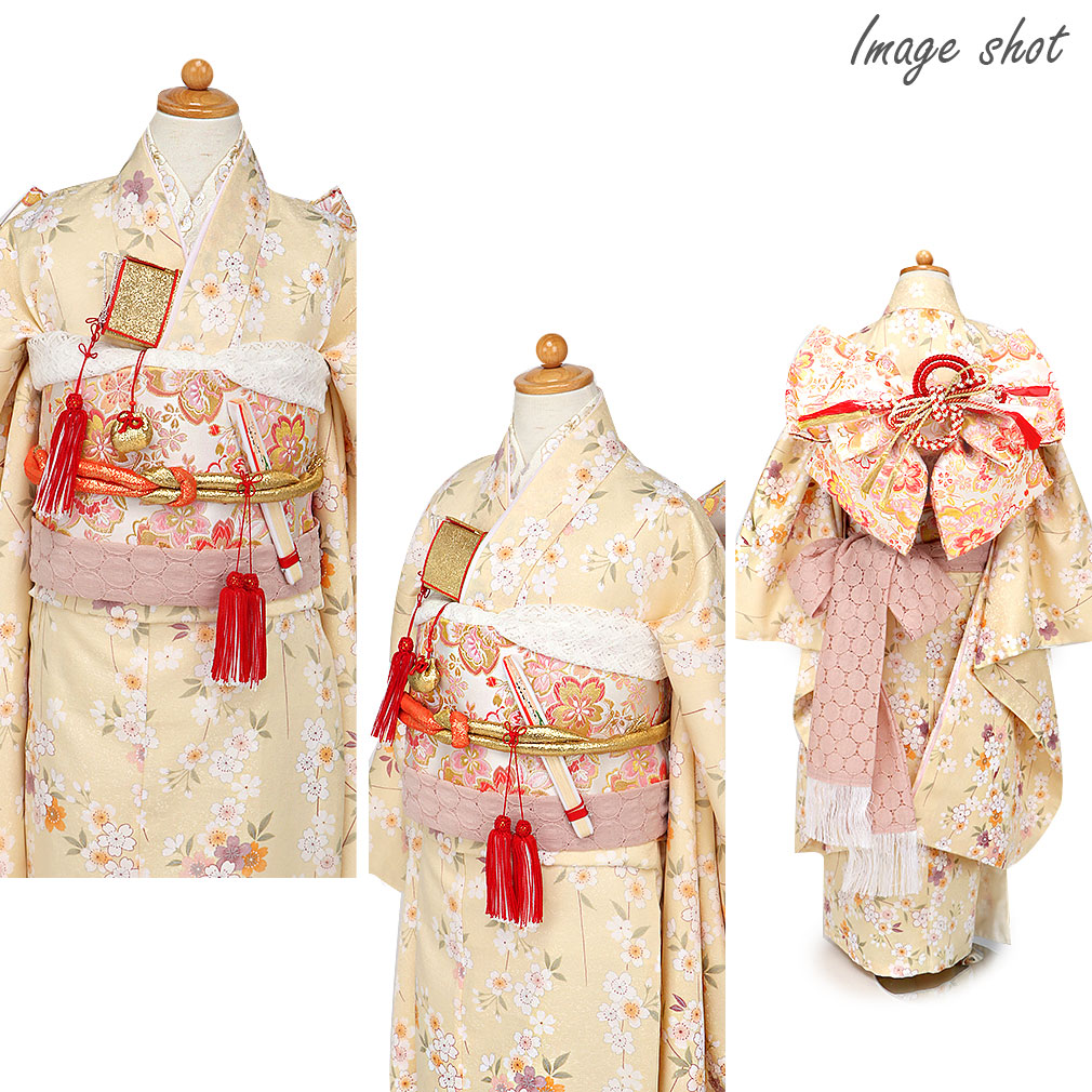 楽天市場】七五三 7歳 七歳 帯 作り帯 結び帯 日本製 大寸 白 桃 桜 5