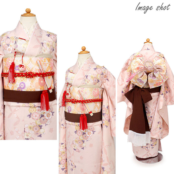 楽天市場】七五三 7歳 七歳 帯 作り帯 結び帯 日本製 大寸 白 薄桃 金