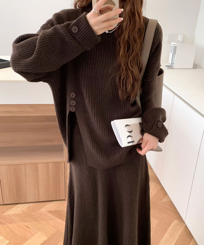 楽天市場】セットアップ《リブニットスカートセットアップ》全5色