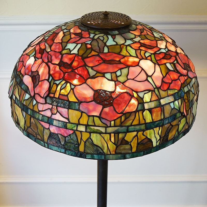 ステンドグラスランプ アンティーク 果実モチーフ 高さ約46cm ステンド