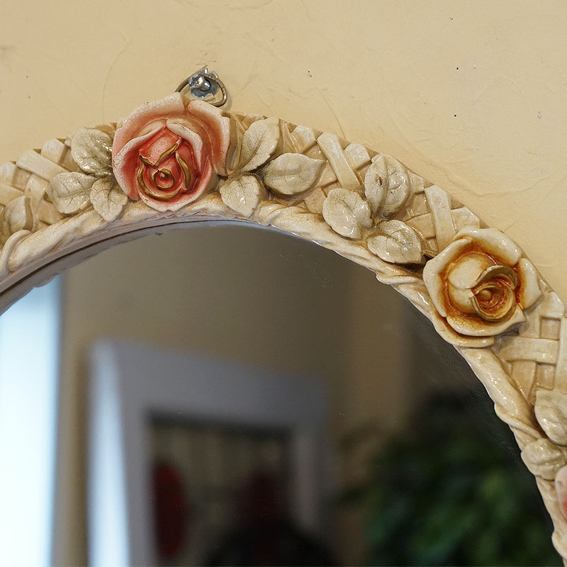 楽天市場】鏡 壁掛け アンティーク ビンテージ USED フランス製 ローズ