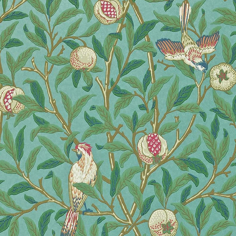 楽天市場】ウィリアムモリス 壁紙 鳥とザクロ Bird & Pomegranate