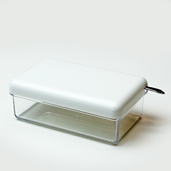 楽天市場】バターケース バター入れ ナイフ付き ホワイト