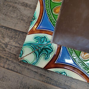 楽天市場】【送料無料】アンティークタイルミラー 正方形 ミラー 鏡