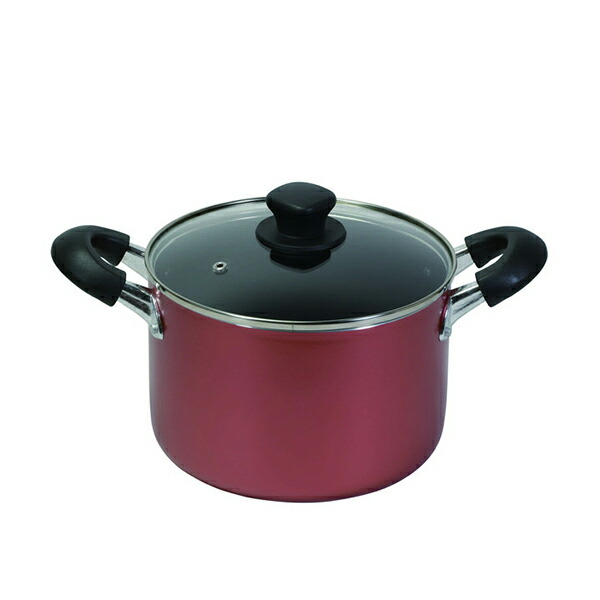 パール金属 旨味 ふっ素加工 ガラス蓋付 深型両手鍋 IH対応 20cm HB