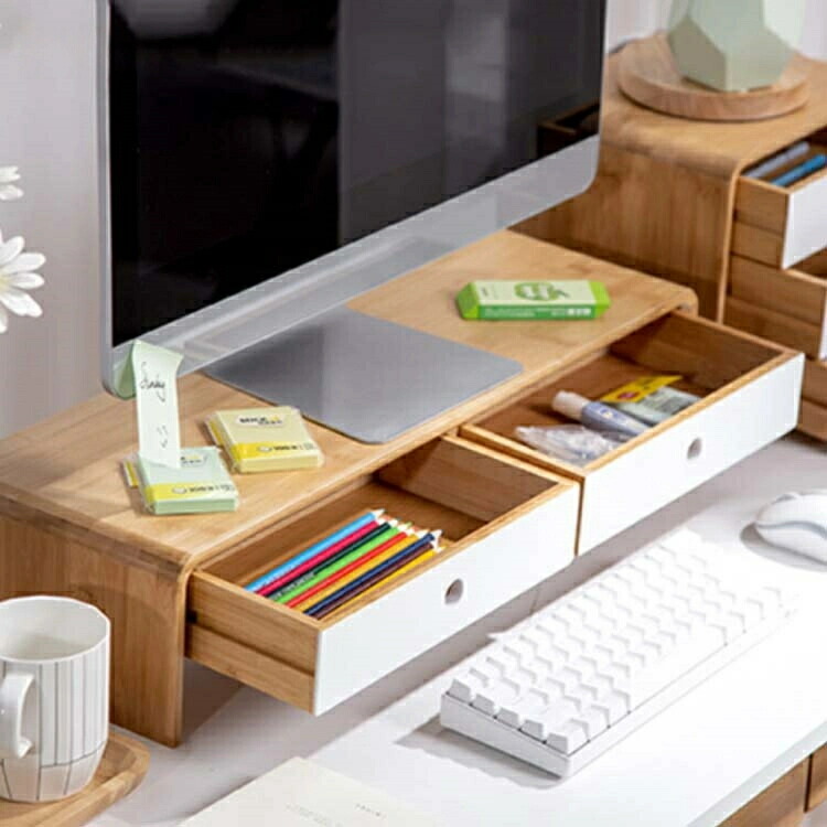 楽天市場】モニタースタンド 引き出し付 机上台 高さ13cm 幅60cm 奥行