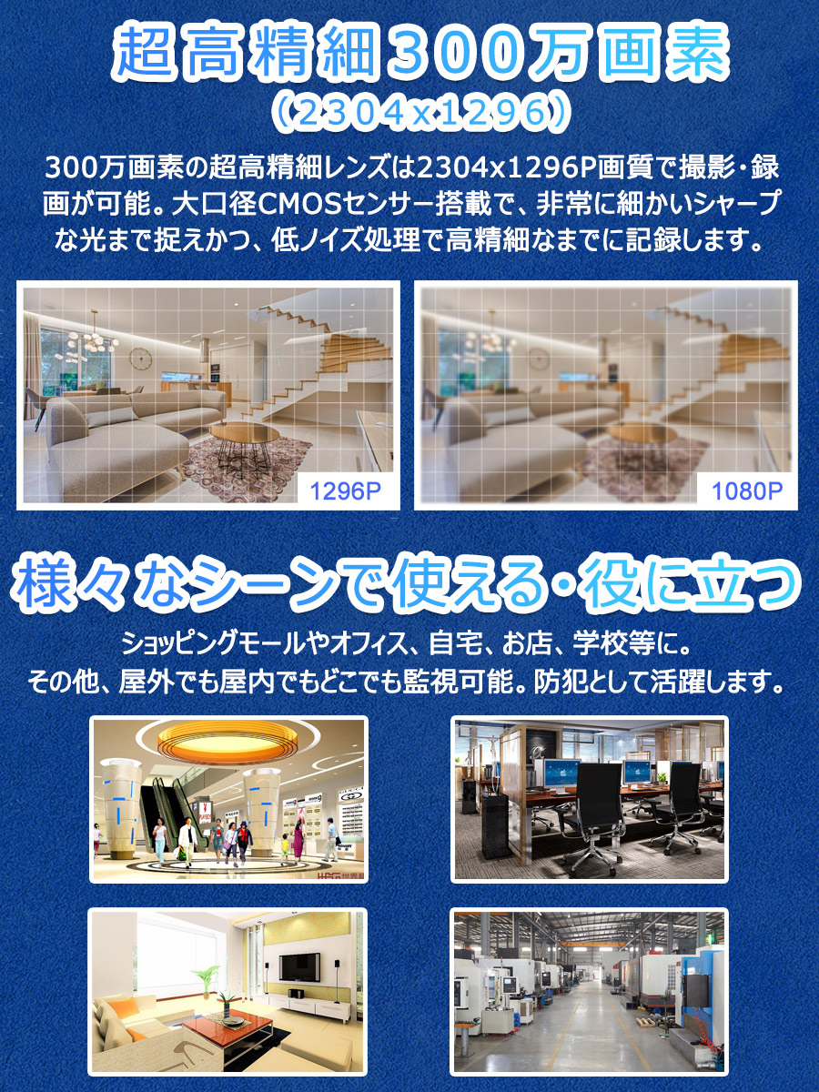 楽天市場】防犯カメラ ワイヤレス CS64 VStarcam 2K 1296p 300万画素