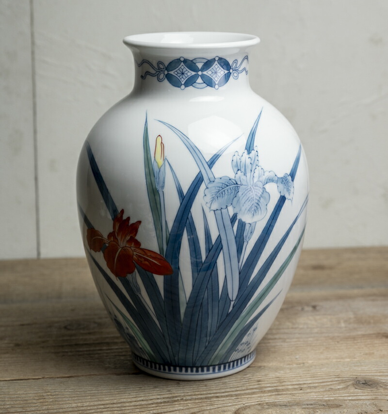 楽天市場】骨董○色鍋島菖蒲文花瓶○鍋島焼 / 和泉銘 | 現代-20-21世紀