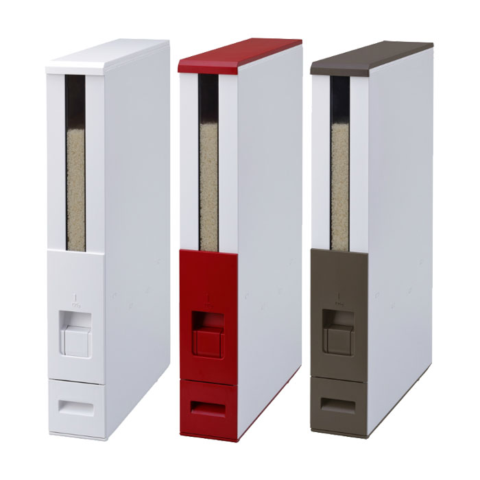 楽天市場】12 スリム 米びつ 赤の通販