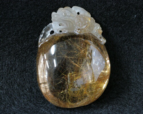 楽天市場】希少品 ゴールドルチルクォーツ 貔貅 彫刻品 天然石 金針