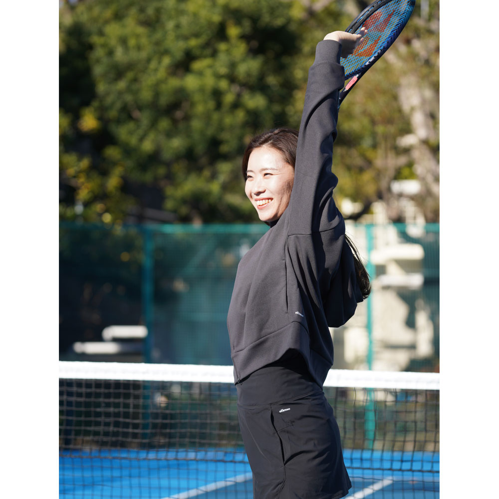 ellesse エレッセボアベスト Mサイズ ホワイト/ネイビーテニスウェア