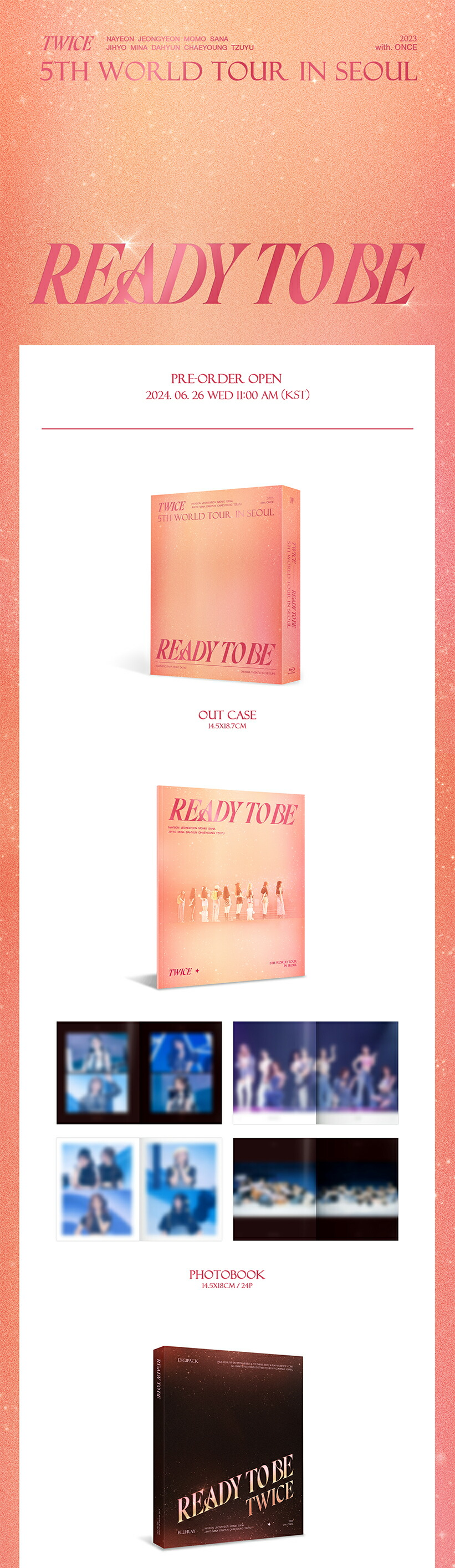 楽天市場】【JYP 特典選択】 TWICE 5TH WORLD TOUR [READY TO BE] IN