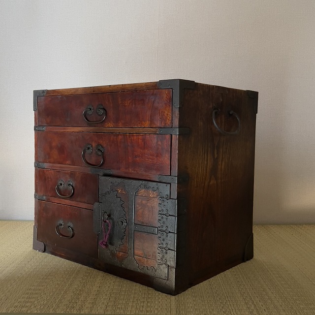 楽天市場】小箪笥 古箪笥 ケヤキの木目が綺麗 0004タンス 収納 書籍箱