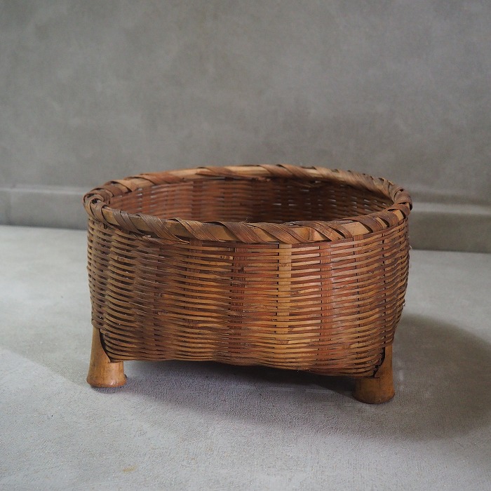 希少 ヴィンテージ【山岳民族】民藝籠 竹かご 古道具 工芸 収納