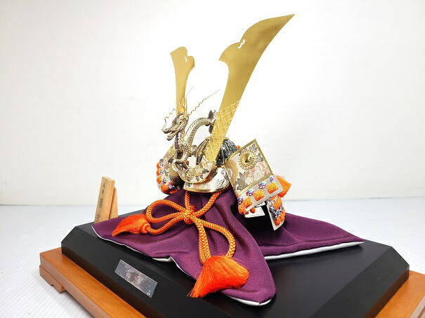 楽天市場】【中古品】 関武比古造 純銀 勝兜 置物 ガラスケース 木箱