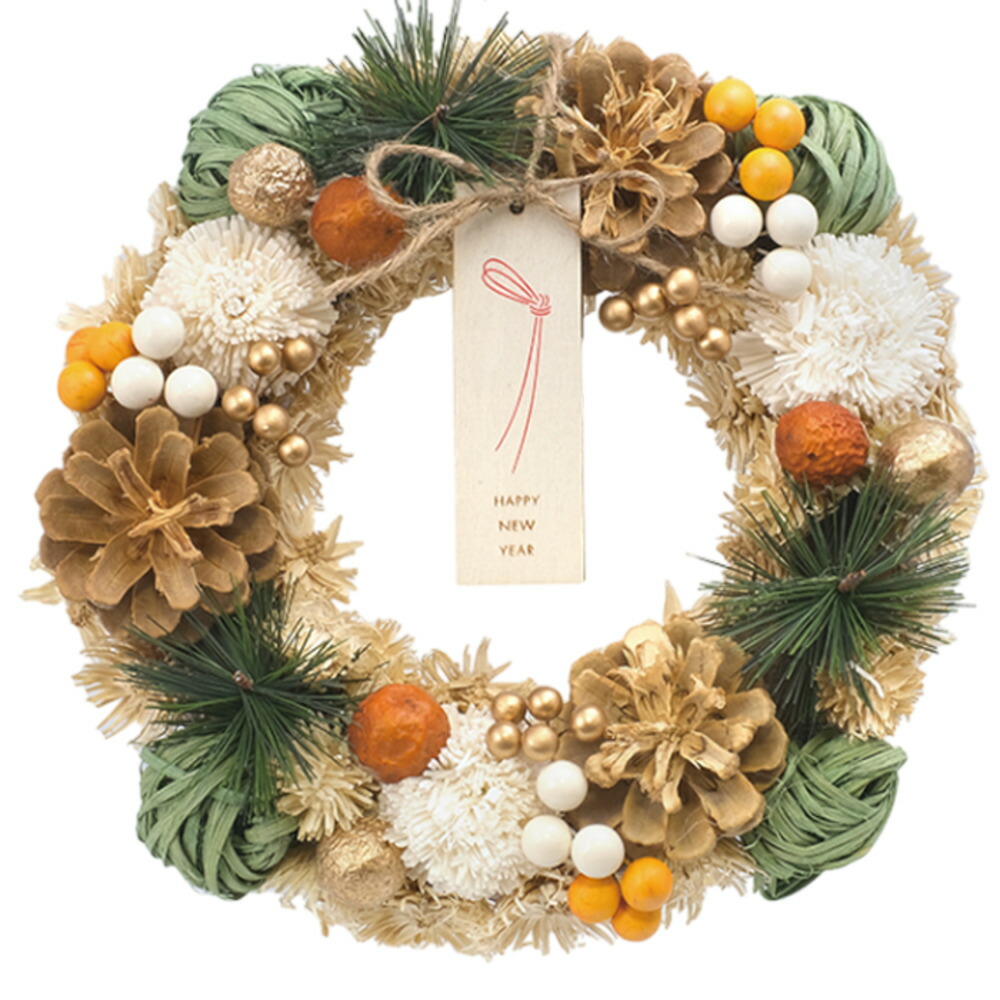 楽天市場】お正月 リース M 定番 Mサイズ 玄関 飾り 玄関リース 冬