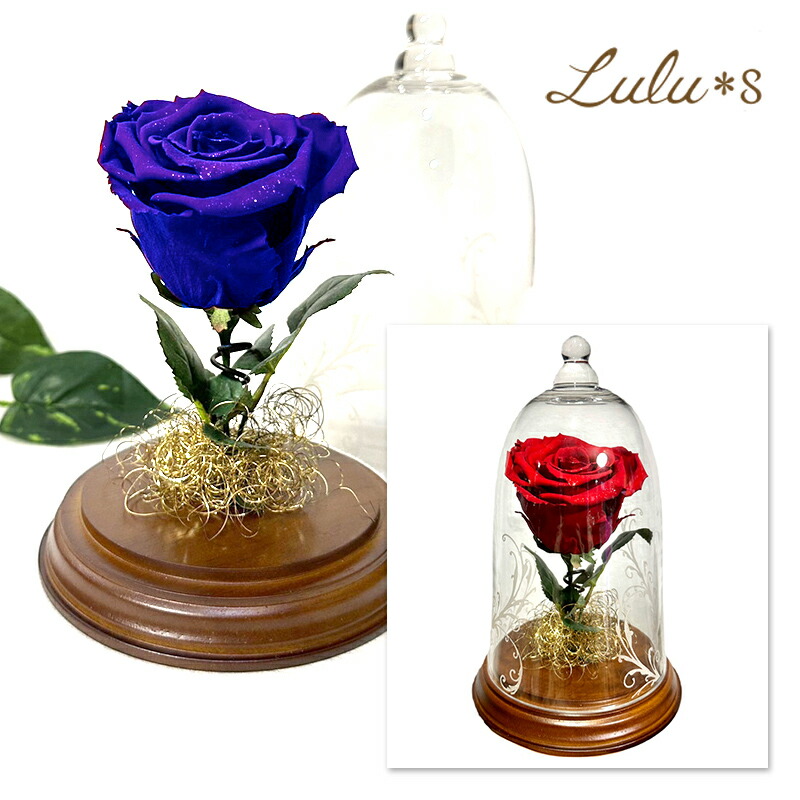 楽天市場】プリザーブドフラワー ダイヤモンドローズ ガラスドーム