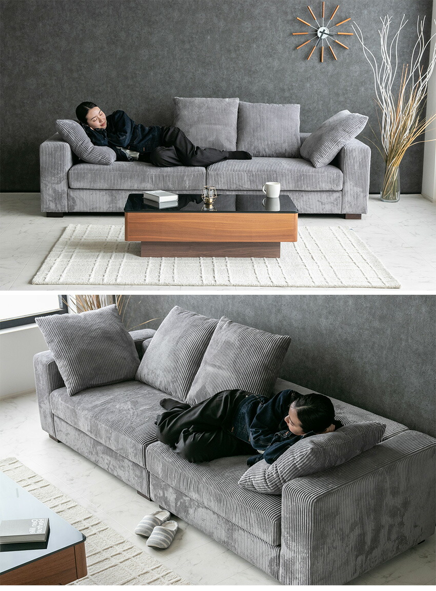 楽天市場】【送料無料】 ソファー コーデュロイ ファブリック 3人掛け