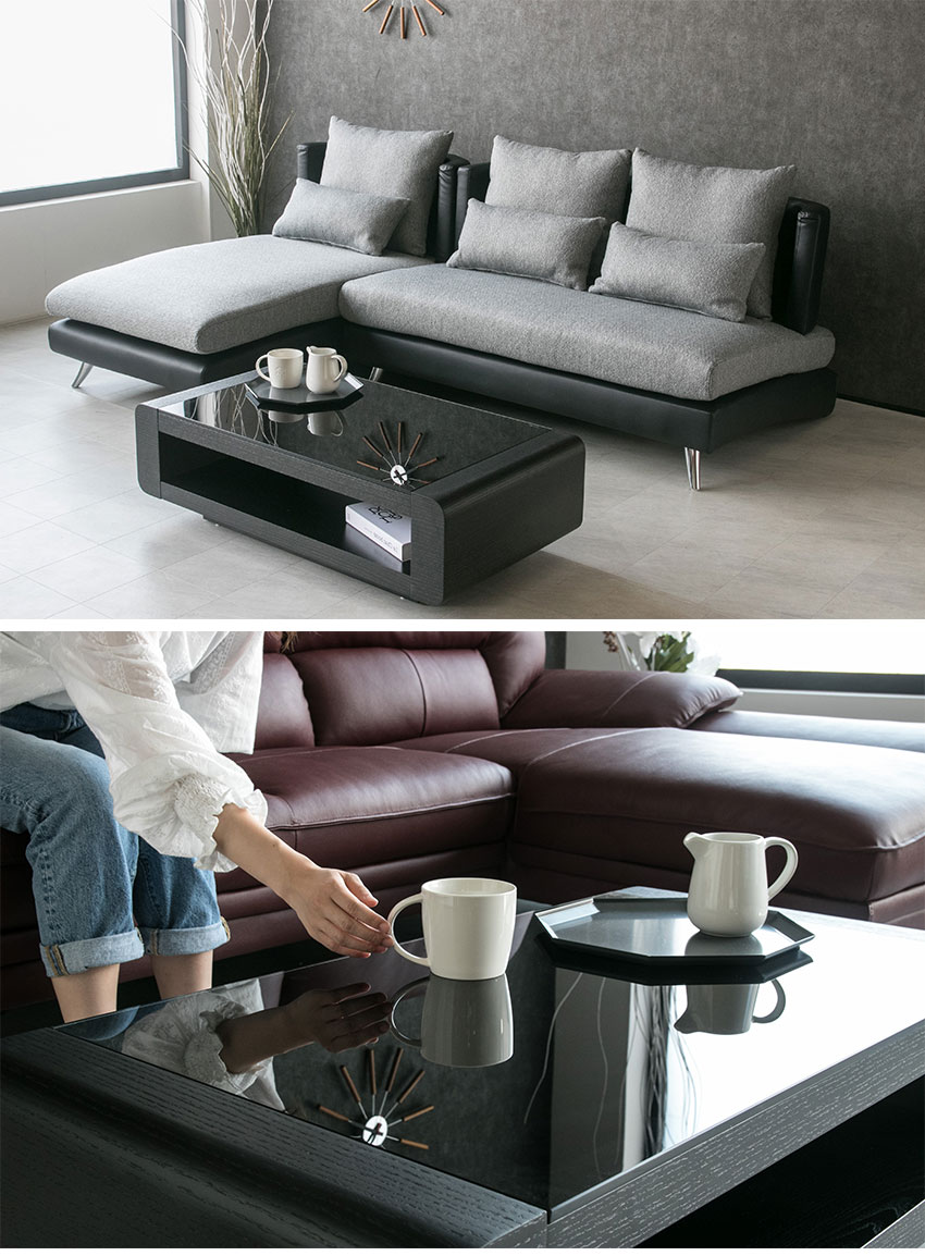 楽天市場】【送料無料】 センターテーブル 高級感 モダン ブラック