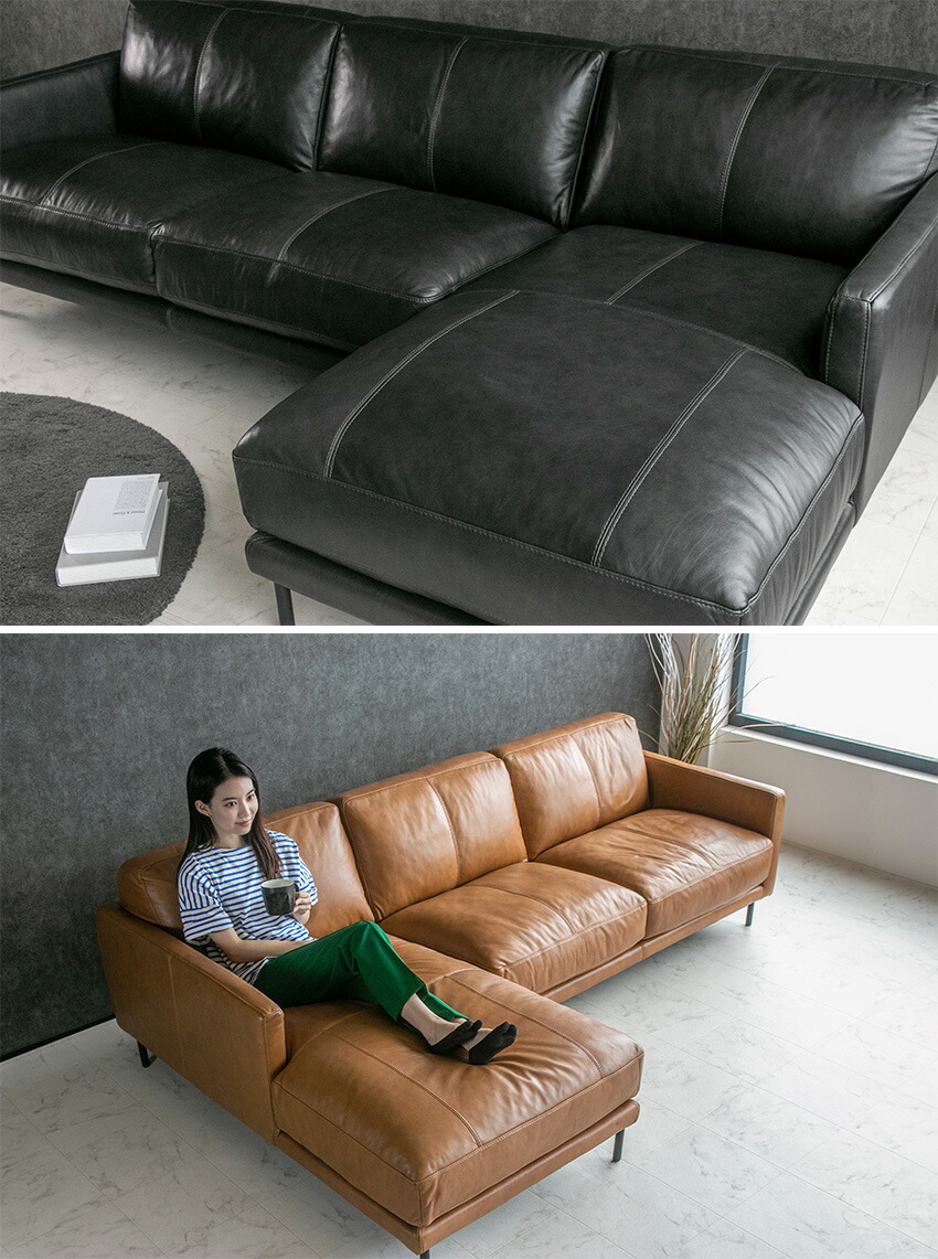 楽天市場】【送料無料】 カウチソファ l字 本革 総革 ソファ カウチ