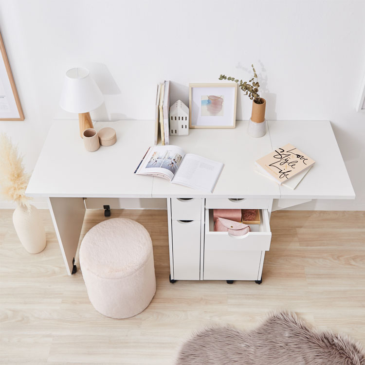 楽天市場】ミシン台 作業台 折りたたみ デスク 折り畳みデスク