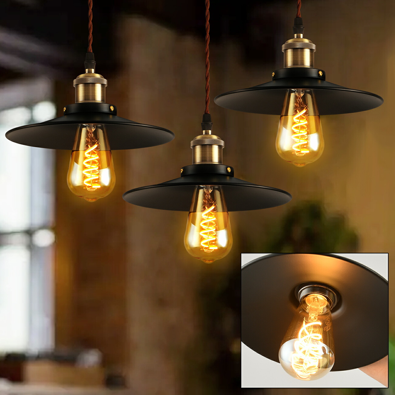 楽天市場】スーパーSALE限定10%OFF☆ペンダントライト 3灯セット E26