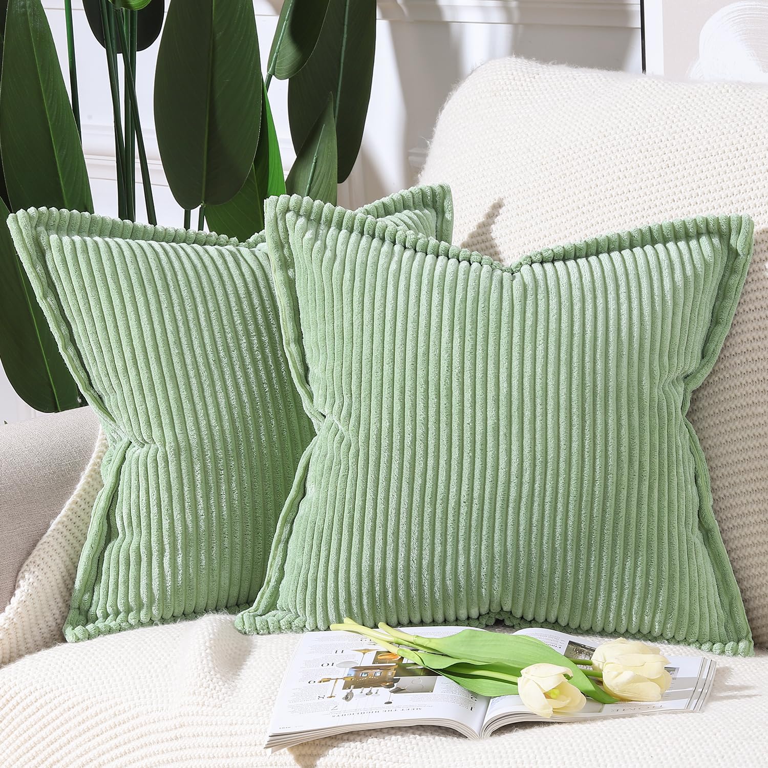 楽天市場】2枚セット コーデュロイ 装飾的な クッションカバー