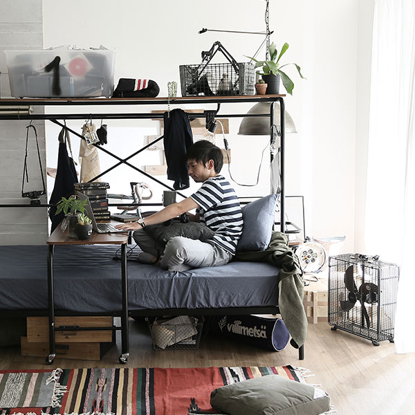 楽天市場】ベッド 人をダメにするベッド シングルベッド 収納付き